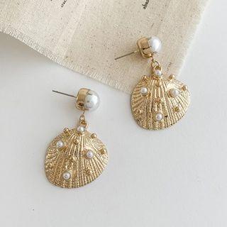Shell Faux Pearl Alloy Dangle Earring 1 Pair - Gold - One Size