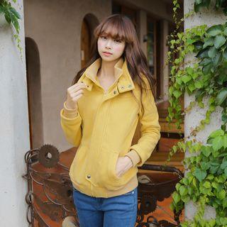 Detachable-hood Brushed Jacket