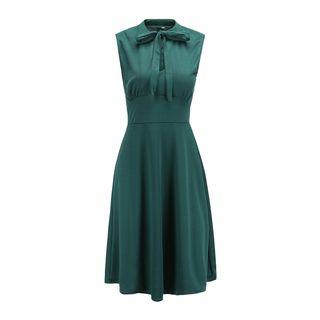 Sleeveless Ribbon A-line Dress