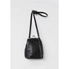 Faux-leather Kiss-lock Cross Bag
