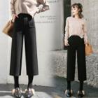 Pocketed Wide Leg Cropped Pants