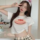 Short-sleeve Cake Print T-shirt (various Designs)
