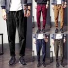 Drawstring Harem Corduroy Pants