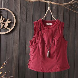 Knot Button Padded Vest
