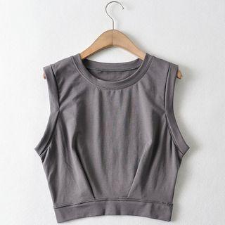Round Neck Sleeveless Plain T-shirt