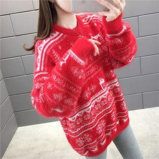 Christmas Snowflake Deer Sweater