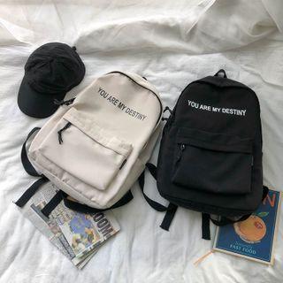 Lettering Print Lightweight Backpack