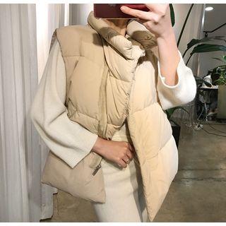 Padded Zip Vest Almond - One Size
