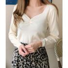Shirred-front Knit Top