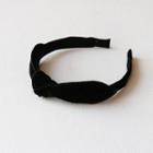 Velvet Knot Bow Headband Black - One Size