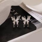 Alloy Stereoscopic Butterfly Stud Earring As Shown In Figure - One Size