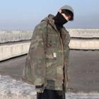 Camo Hoodie Zip Cargo Jacket