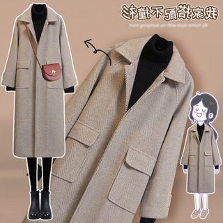 Turtleneck Dress + Single-breasted Coat