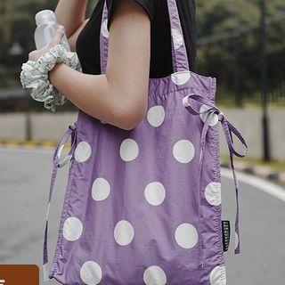 Dotted Canvas Shopper Bag Purple - One Size