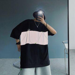 Crewneck Two Tone Oversized Top