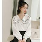 Collared Blouse Off-white - One Size