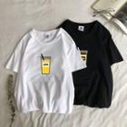 Loose-fit Short Sleeve Drinking Printed T-shirt