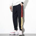 Cropped Color Block Corduroy Sweatpants