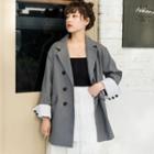 Striped Paneled Double Breasted Blazer