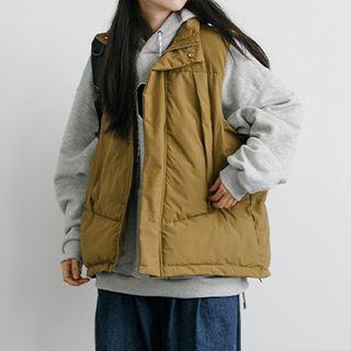 Stand Collar Padding Cargo Vest