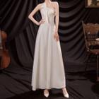 Strapless Faux Pearl A-line Evening Gown