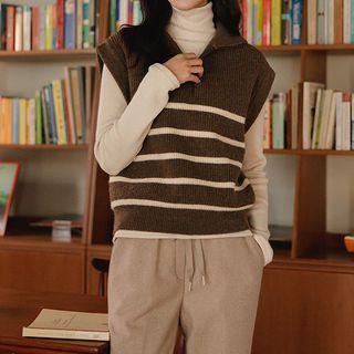 Zipped Stripe Sweater Vest
