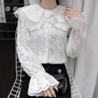 Doll-collar Lace Button-up Blouse