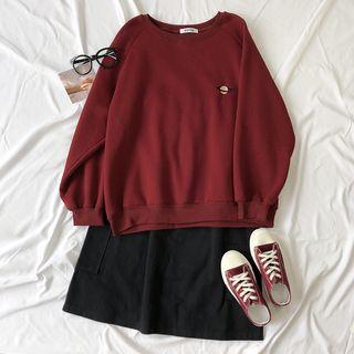 Embroidered Sweatshirt / Midi Skirt