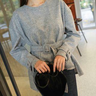 Dip-back Belted Napped Top