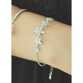Rhinestone Floral Bracelet