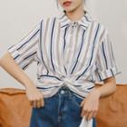 Short-sleeve Striped Shirt Stripe - One Size
