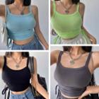 Drawstring Plain Cropped Camisole Top