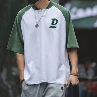 D Print Raglan Short-sleeve Tee