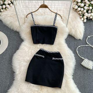 Set: Tweed Trim Camisole + Skirt
