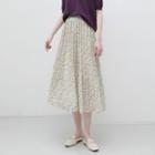 High-waist Floral A-line Skirt As Shown In Figure - One Size