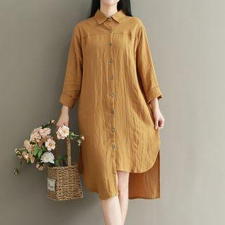Irregular Split Shirt Dress