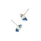 Fashion And Elegant Plated Gold Enamel Sparrow Stud Earrings Golden - One Size