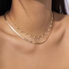Faux Pearl Snake Chain Layered Necklace