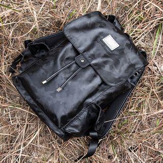 Lightweight Camo Flap Backpack Black - One Size
