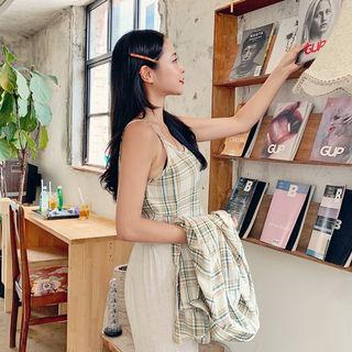 Plaid Shirt & Cami Matching Set
