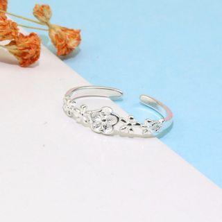 Flower Open Ring 1 Pc - Flower Open Ring - Silver - One Size