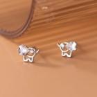 Animal Rhinestone Sterling Silver Earring 1 Pair - S925 Silver - Silver - One Size
