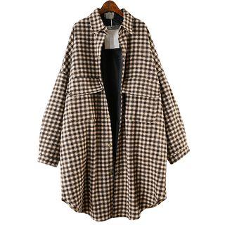 Plaid Snap-buttoned Coat