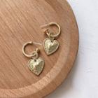 Heart Drop Earring 1 Pair - As Shown In Figure - Silver - One Size