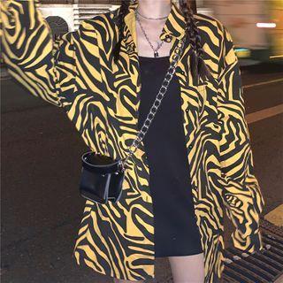 Zebra Pattern Printed Shirt / Plain Dress