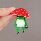 Mushroom Brooch Ly2662 - Green & Red - One Size
