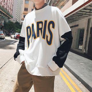 Loose-fit Color Block Print Pullover