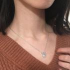 Rhinestone Pendant Necklace E112 - With Box - Necklace - One Size
