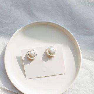 Faux Pearl Rhinestone Earring 1 Pair - As Shown In Figure - One Size