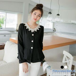 Beaded Lace Trim Light Jacket